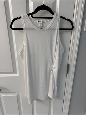 Athleta White Sleeveless Twist-Detail Tank
